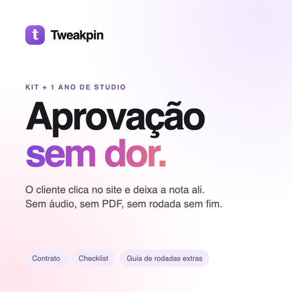 Aprovação Sem Dor: kit + 1 ano de Tweakpin Studio